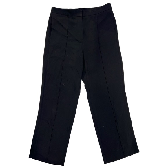 Reiss | Wide Leg Pintuck Black Dress Pants Sz 10R Office Chic Capsule Wardrobe - Picture 2 of 8